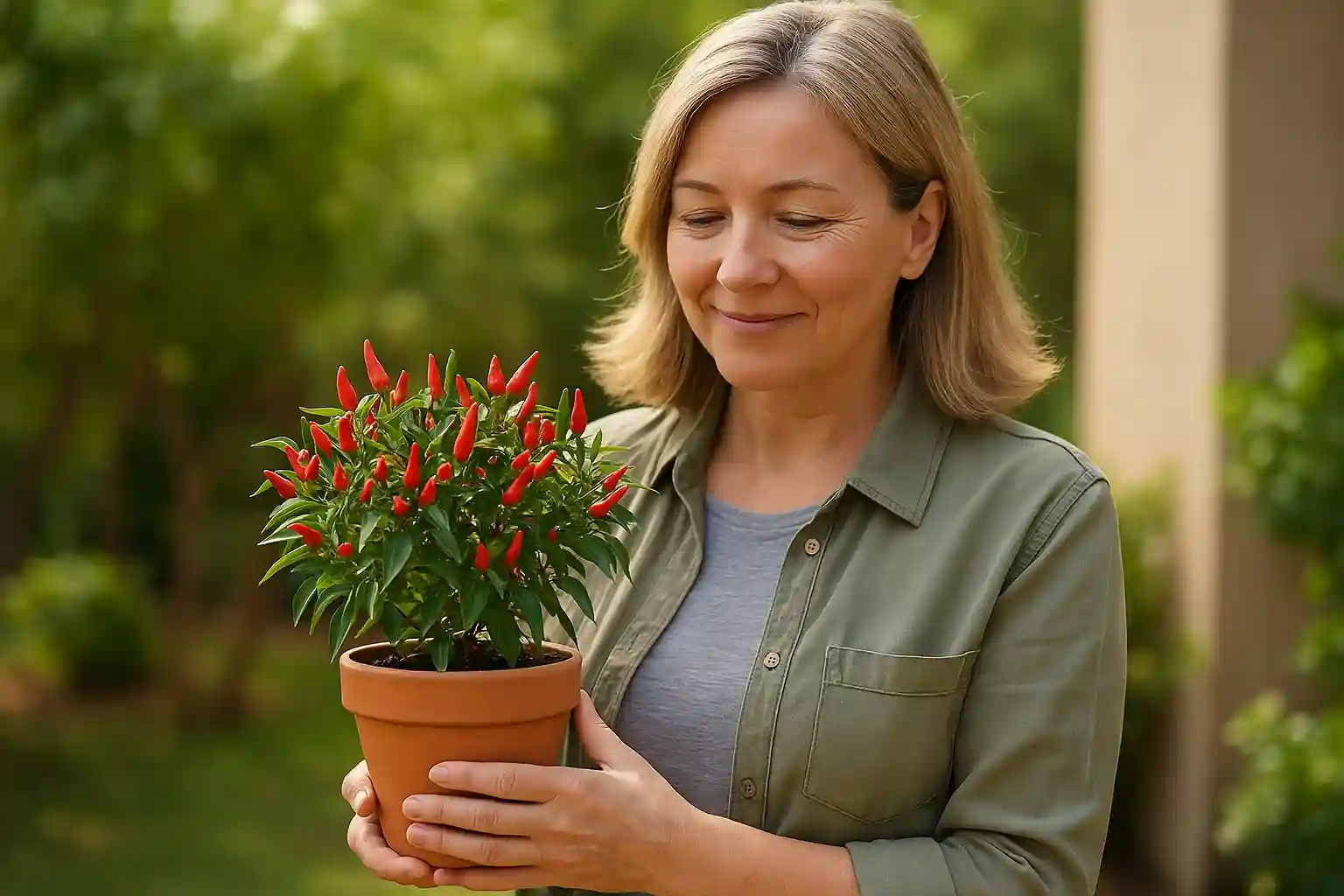 Mini-pimenteira símbolo de boas-vindas em casa