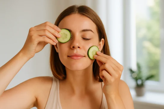Pepino no rosto como usar pela manhã para desinchar rápido