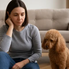 Poodle fica triste com mudanças na casa