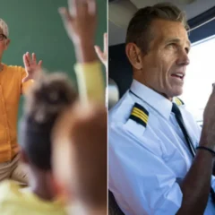 Professor a piloto de avião