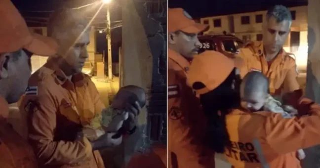 bombeiros salva bebê