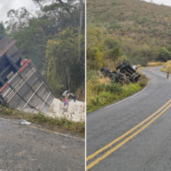 Carreta tomba em Jequié e tem parte da carga saqueada