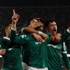 Gustavo Gómez da SE Palmeiras comemora seu gol contra a equipe do CA River Plate foto cersar greco