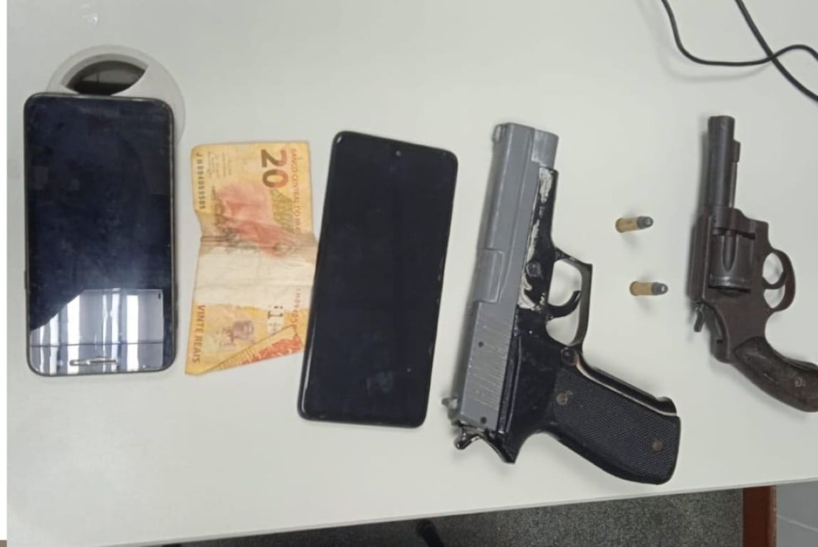 apreensão arma de fogo com adolescentes suspeitos de roubo