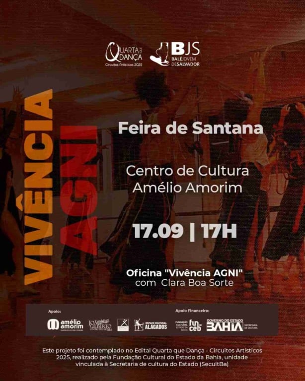 Centro de Cultura Amélio Amorim recebe apresentações de AGNI na próxima quarta-feira (17)