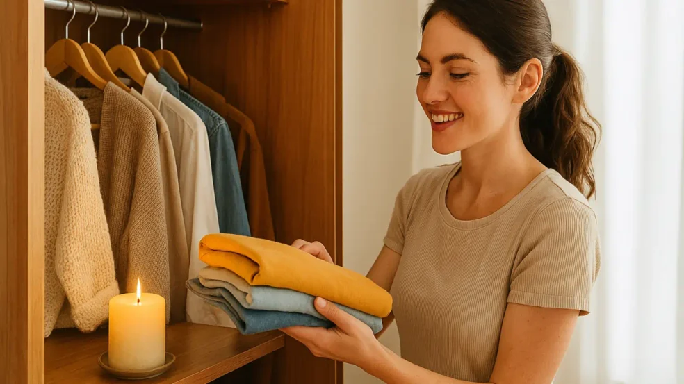 Esse hack com vela deixa o guarda-roupa sempre perfumado