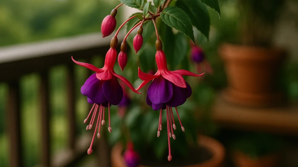 5 formas de usar a fúcsia na sacada e atrair beija-flores com flores pendentes 5 formas de usar a fúcsia na sacada e atrair beija-flores com flores pendentes