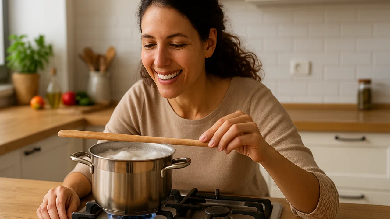 Aprenda o truque da colher de pau para evitar que a água da panela transborde