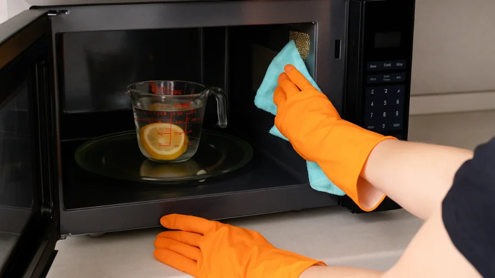 Como limpar o micro-ondas com vapor usando apenas dois itens Como limpar o micro-ondas com vapor usando apenas dois itens
