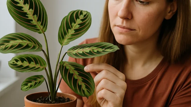 Descobri o erro que estava impedindo minha maranta-riscada de crescer