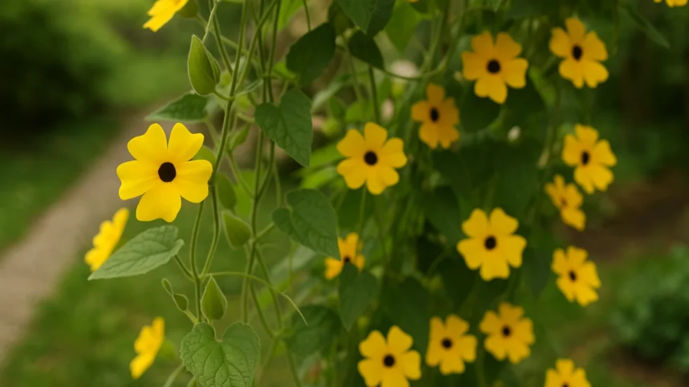 Descubra o melhor mês para plantar susana-de-olhos-negros e ter flores o ano inteiro