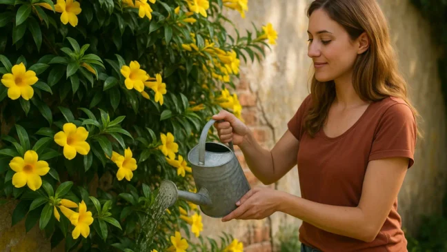 Descubra por que a trombeta-de-ouro é perfeita para muros ensolarados