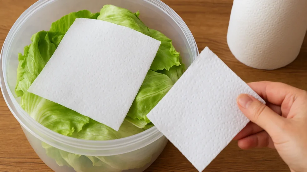Descubra por que colocar papel toalha no pote de alface faz ela durar mais