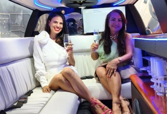 Catherine Andrade e a embaixadora do evento Jaçanã Lima