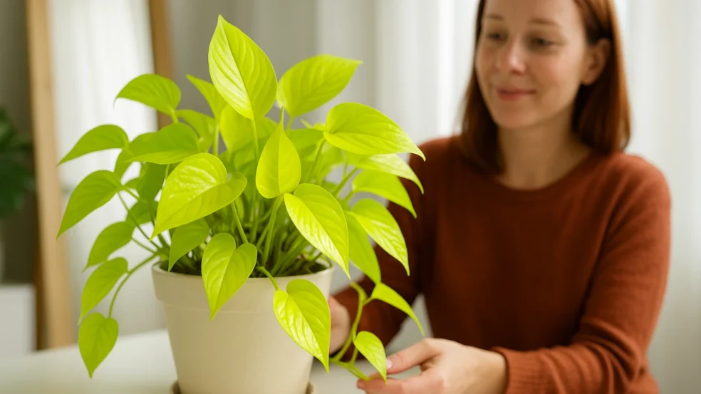 Jiboia Neon: 3 jeitos de realçar o brilho das folhas com luz indireta Jiboia Neon: 3 jeitos de realçar o brilho das folhas com luz indireta
