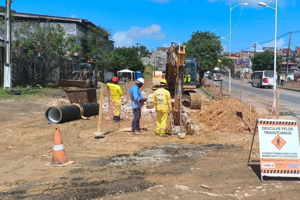 Obra 2ª etapa de ampliação do Sistema Integrado do Abastecimento de Água do Recôncavo - Candeias.