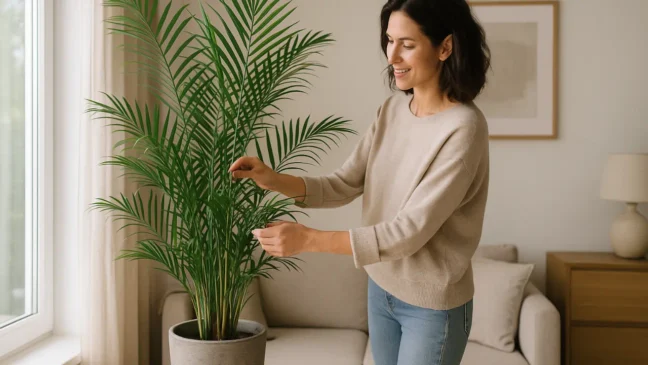 Palmeira-ráfia como deixar essa espécie elegante crescer dentro de casa