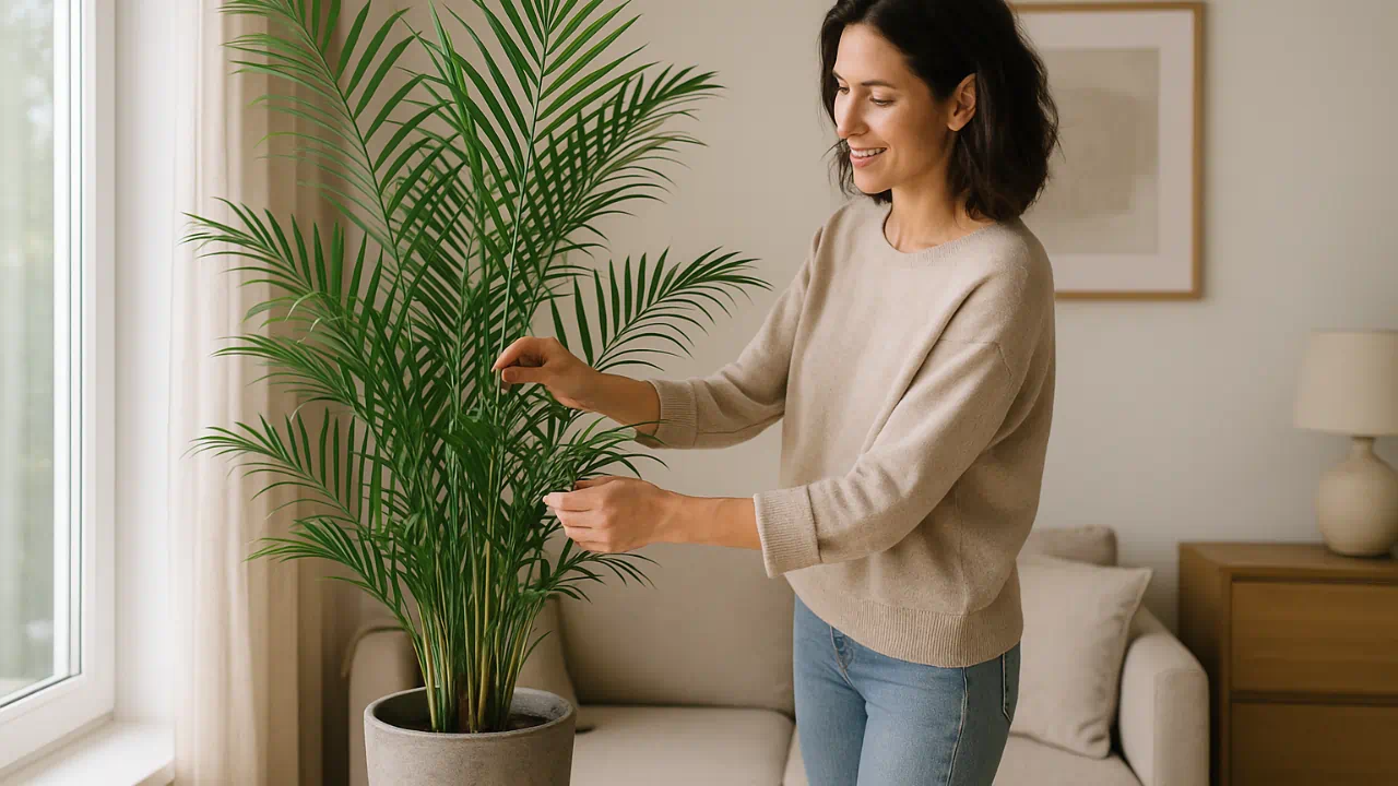 Palmeira-ráfia como deixar essa espécie elegante crescer dentro de casa