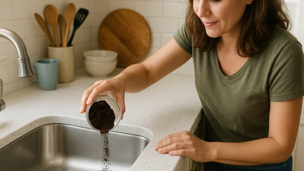 Use esse truque com café no ralo da pia e afaste maus odores e mau humor Use esse truque com café no ralo da pia e afaste maus odores e mau humor