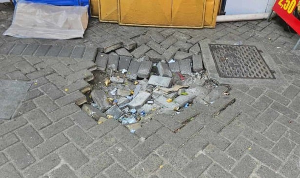 Buraco na Praça Bernadino Bahia | Foto: Paulo José