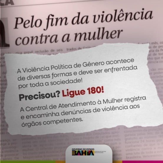 Campanha Sem Medo - Pelo Fim Violência Contra Meninas e Mulheres será lançada em Feira de Santana