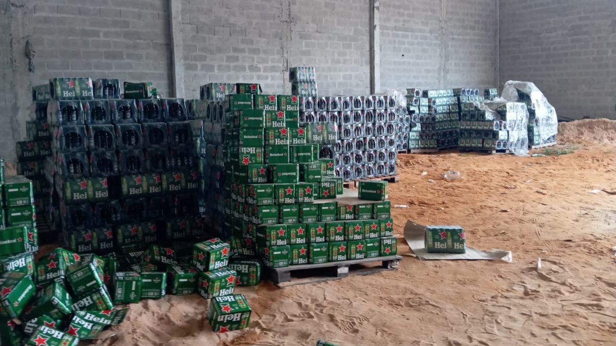 cerveja furtada encontrada em galpão de Salvador