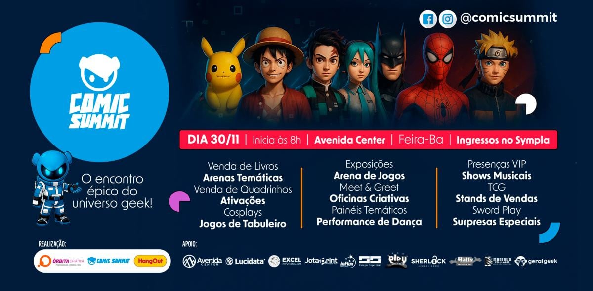 Após 10 anos, Comic Summit estará de volta em Feira de Santana reunindo adeptos da cultura geek