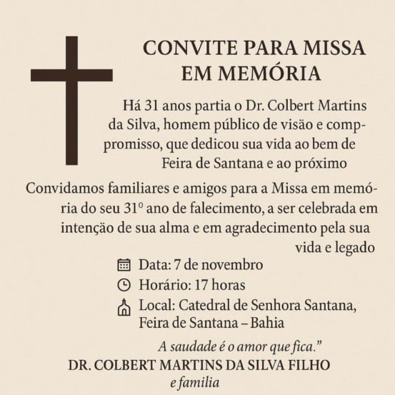 convite missa colbert