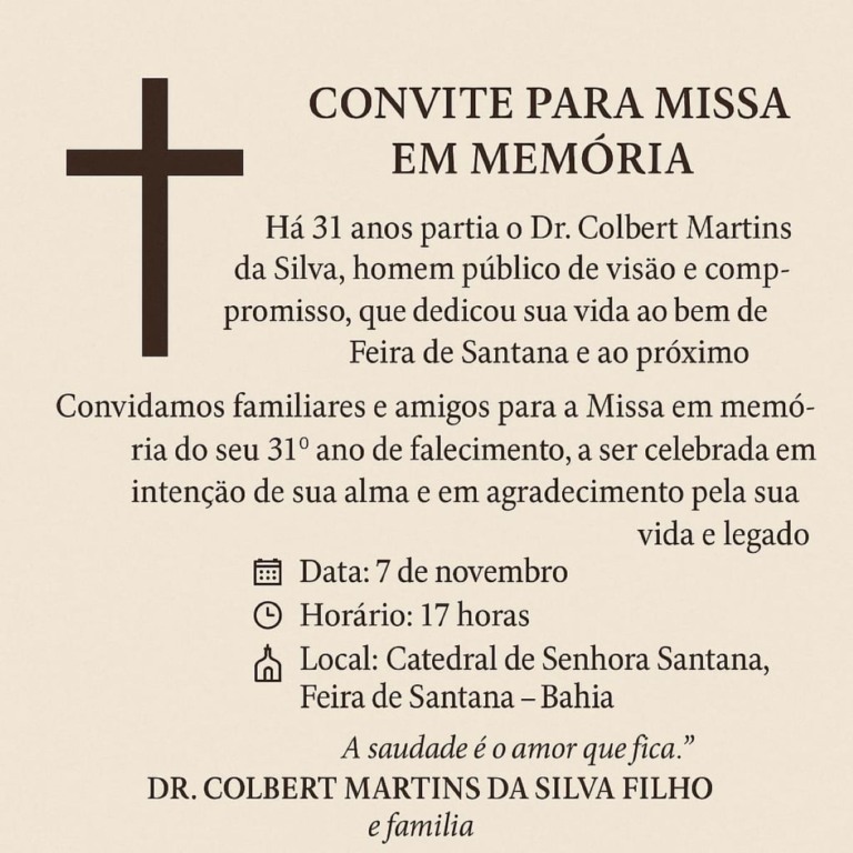 convite missa colbert