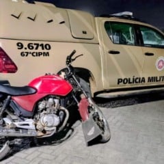 moto com placa adulterada em São Gonçalo dos Campos