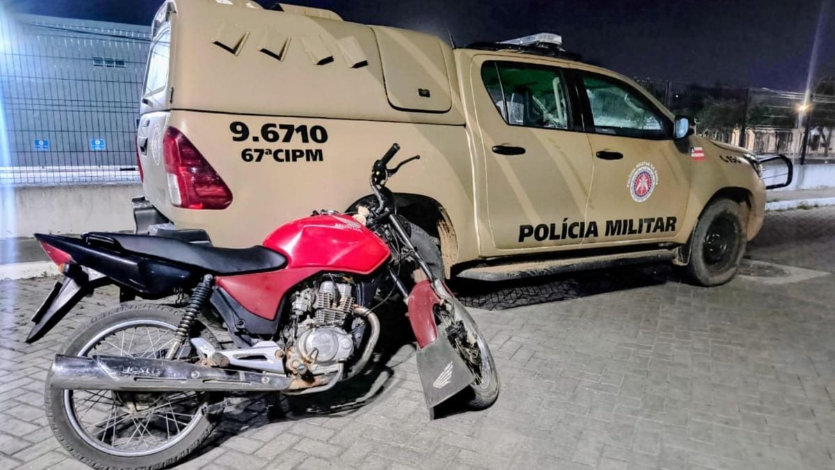 moto com placa adulterada em São Gonçalo dos Campos