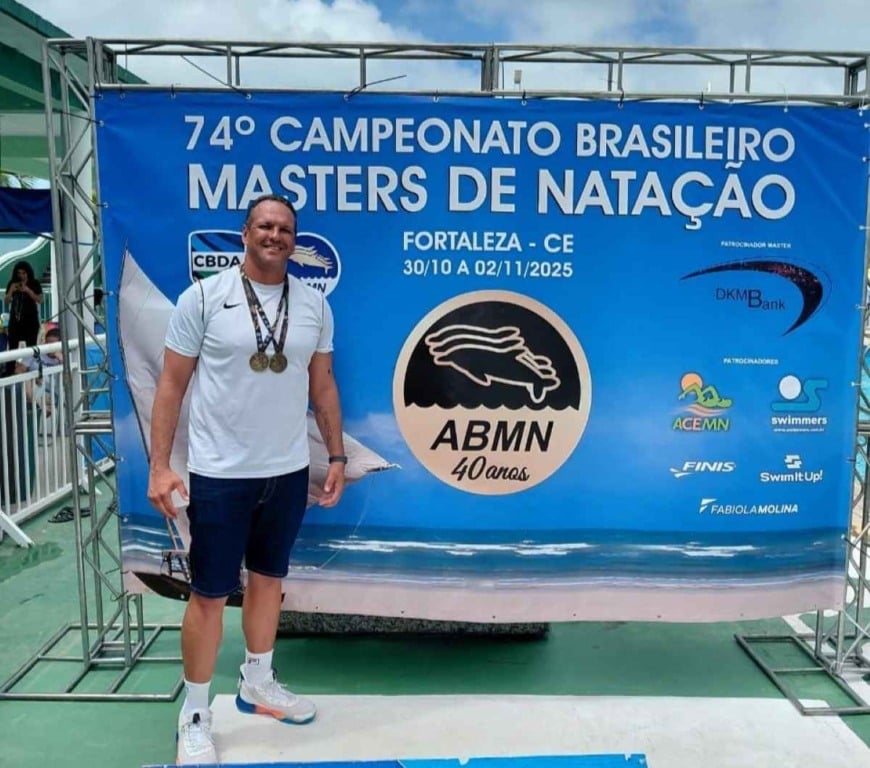 Rodrigo Araujo - Nadador de Feira de Santana conquista duas medalhas no Campeonato Brasileiro Masters de Natação