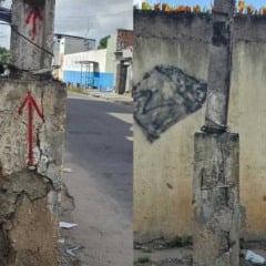 Poste danificado preocupa moradores do Sítio Novo em Feira de Santana; a população teme que caia sobre as residências