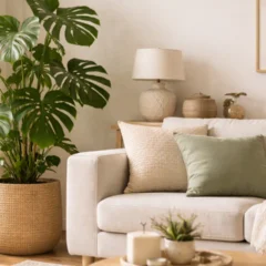 Colocar plantas nesse ponto da sala melhora a circula&ccedil;&atilde;o de energia e o conforto visual