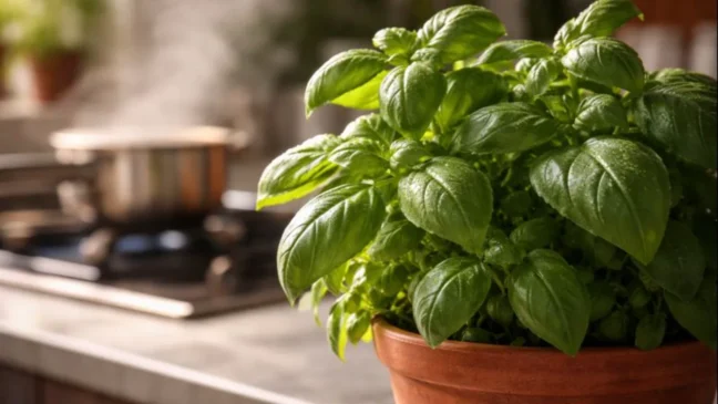 Como o vapor da cozinha afeta o manjericão e altera o sabor das folhas ao longo da semana