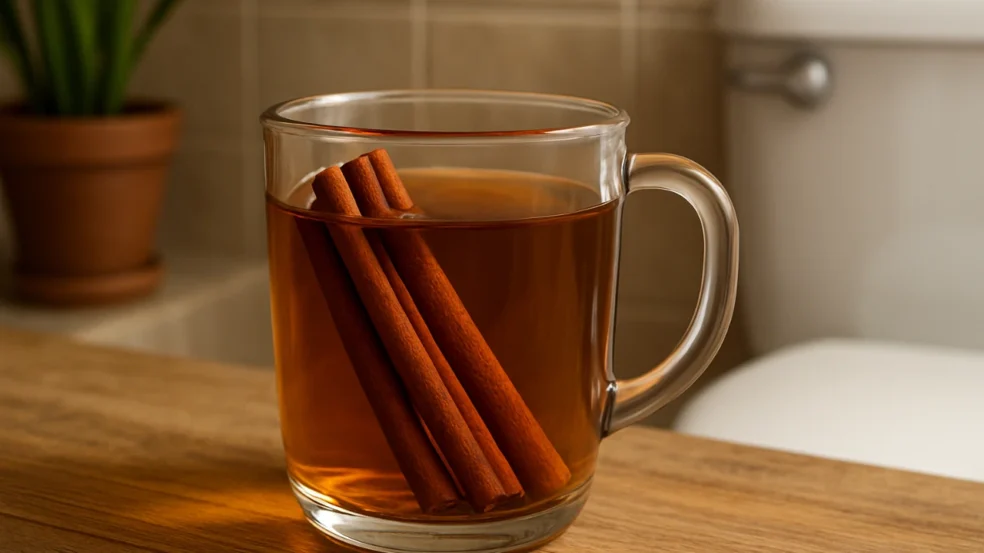 Mistura de canela com água fervente perfuma o banheiro por até dois dias de forma natural Mistura de canela com água fervente perfuma o banheiro por até dois dias de forma natural