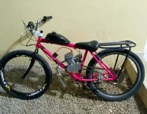 bicicleta motorizada com escapamento livre foto prefeitura de linhares ES - Bicicletas