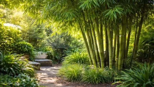 Bambu-mossô 3 a 5 colmos bem posicionados criam sombra densa sem travar a ventilação