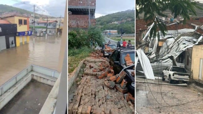 Chuva e ventania provocam transtornos, prejuízos e alagamentos em Jacobina | Foto: Reprodução/ Augusto Urgente
