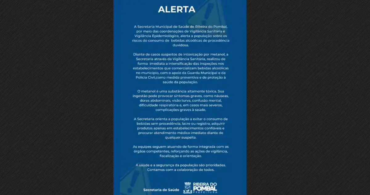 Comunicado da Prefeitura de Ribeira do Pombal -