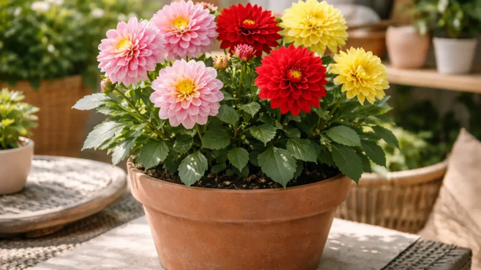 Dália 3 bulbos por vaso médio garantem floração até o fim do verão Dália 3 bulbos por vaso médio garantem floração até o fim do verão