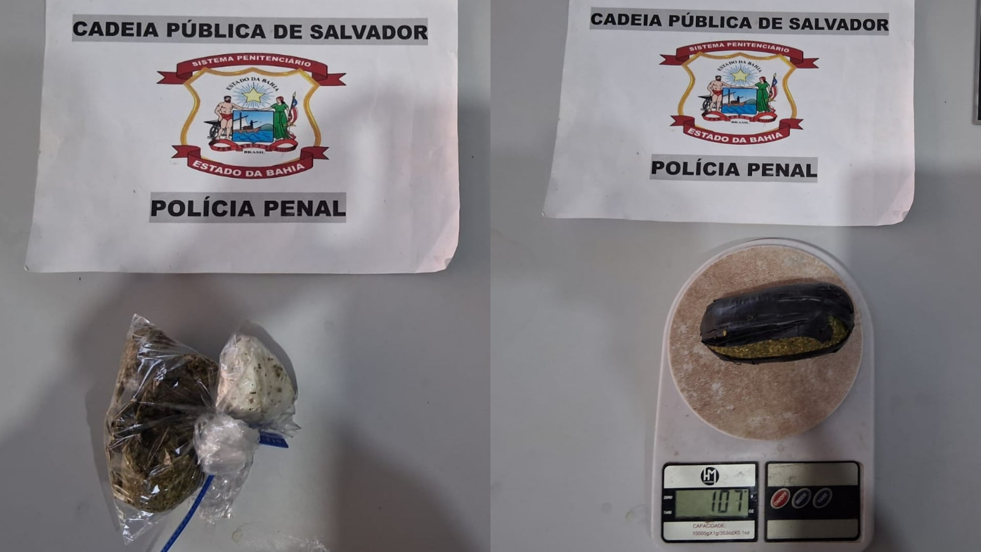 Mulheres são detidas após tentar entrar com drogas escondidas nas partes íntimas na Cadeia Pública de Salvador | Foto: Reprodução/ Seap