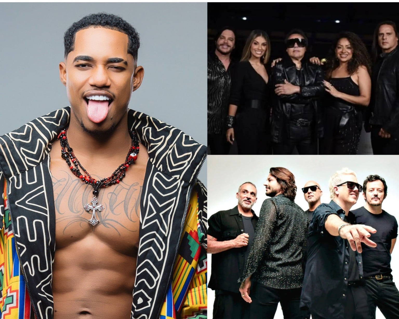 O Kanalha, Calcinha Preta e Jota Quest | Foto: Divulgação/ Redes Sociais O Kanalha, Calcinha Preta e Jota Quest | Foto: Divulgação/ Redes Sociais