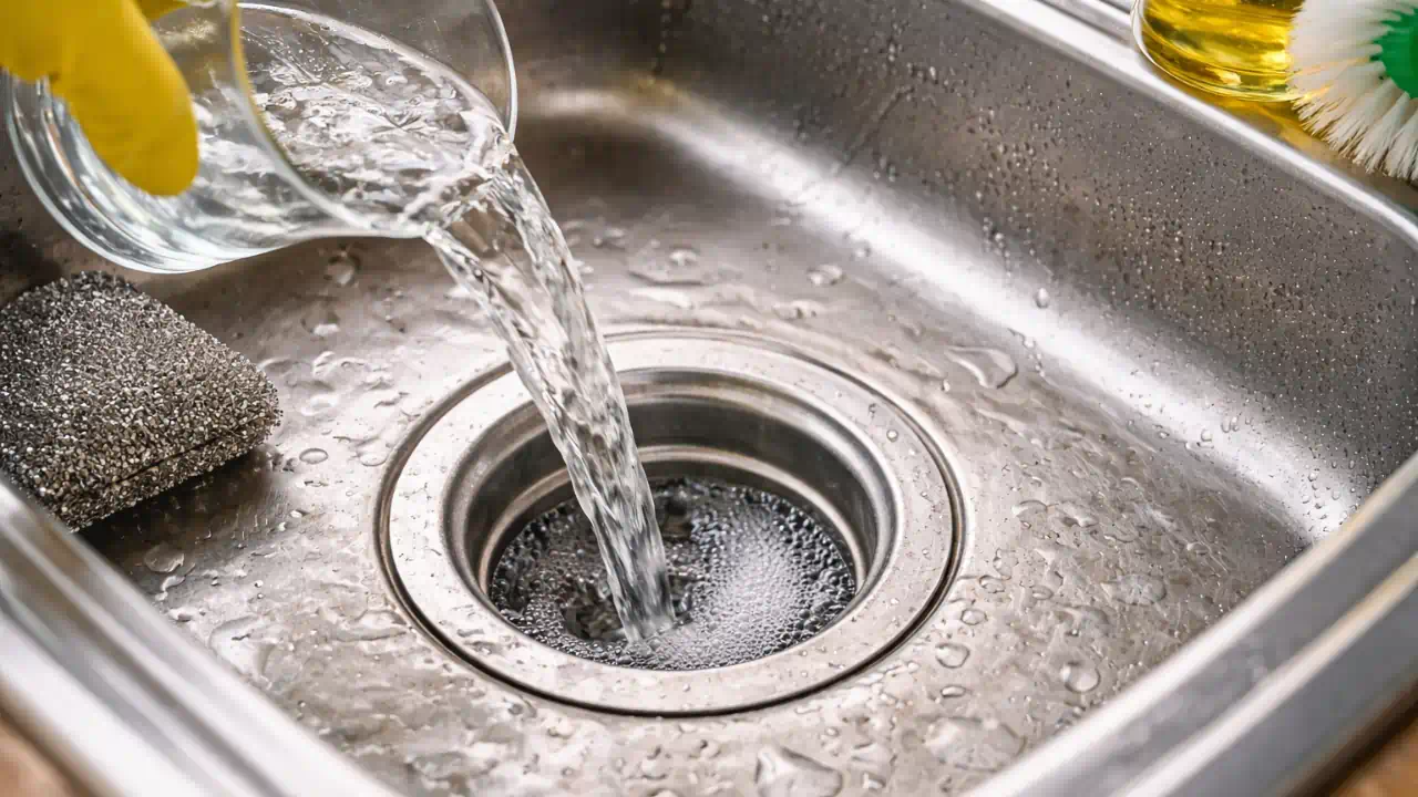 O detalhe na limpeza do ralo da cozinha que evita retorno de cheiro forte