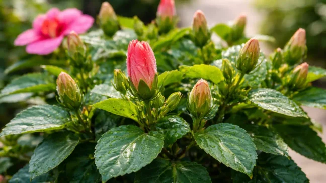 O tipo de água que deixa o hibisco cheio de botões 2 semanas antes da primavera