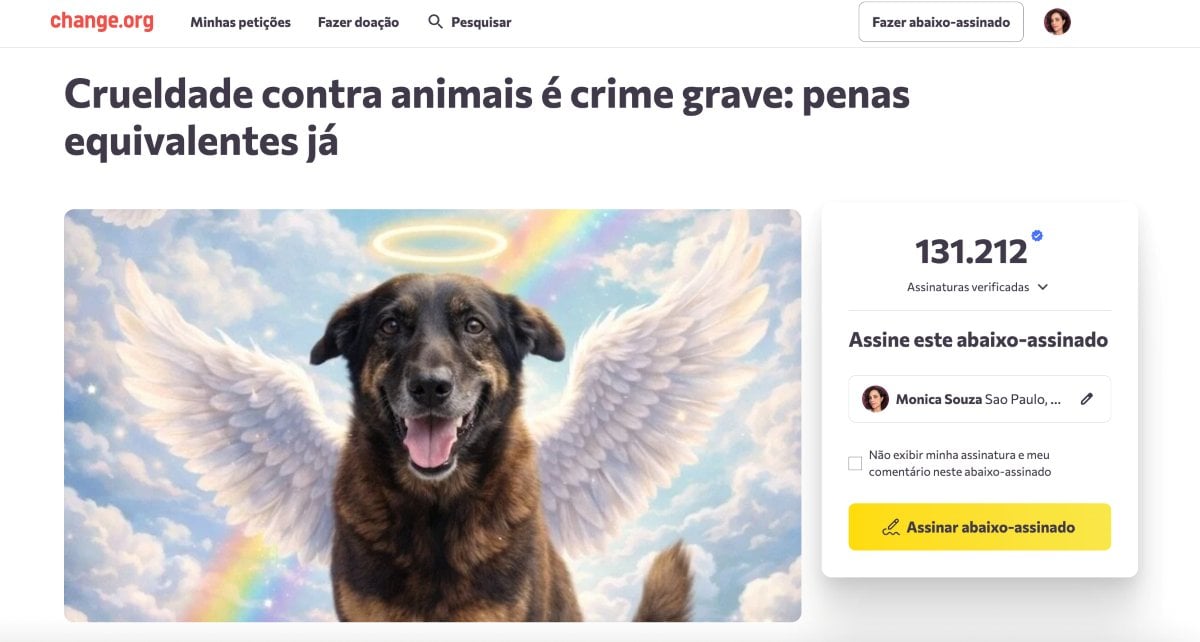 Petição pede justiça pelo cão Orelha