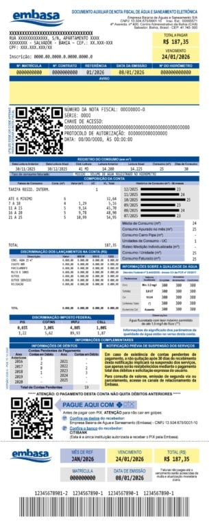 Nova fatura da embasa