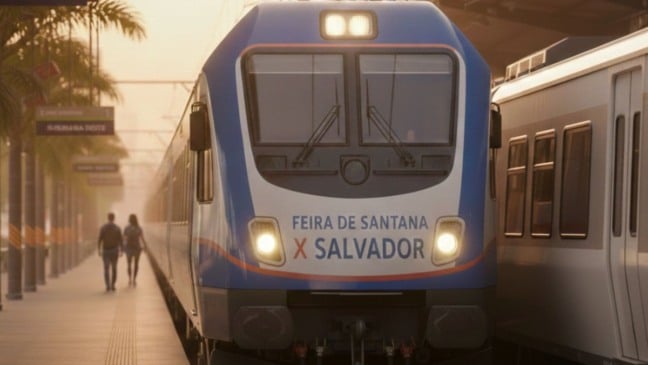 imagem Ilustrativa gerada com auxílio de Inteligência Artificial - Trem Feira de Santana x Salvador