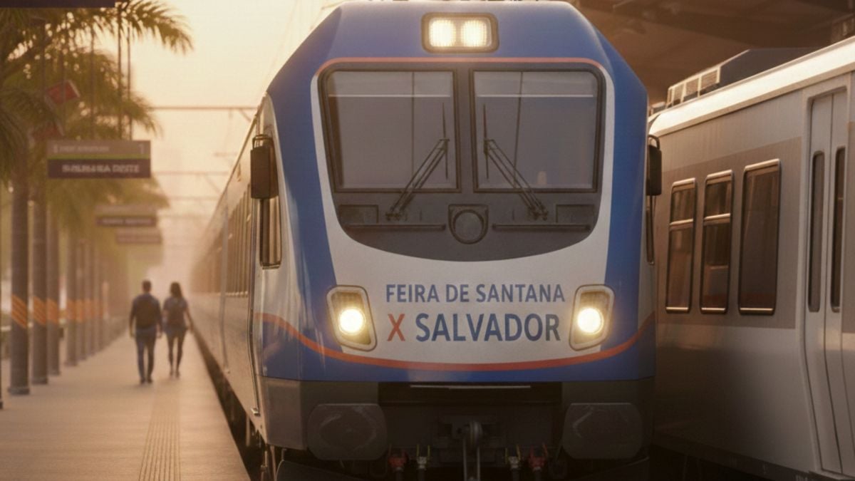 imagem Ilustrativa gerada com auxílio de Inteligência Artificial - Trem Feira de Santana x Salvador