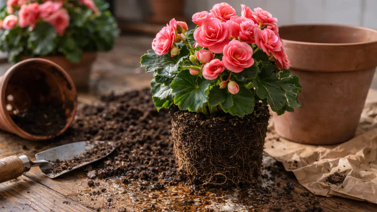5 erros na troca de vaso da begônia que causam estagnação do crescimento